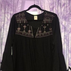 Patterned Black Shirt